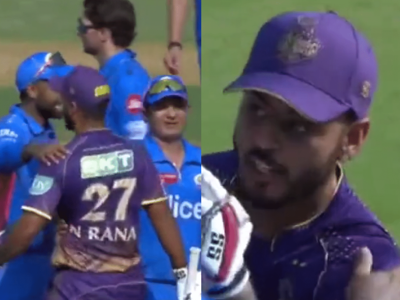 Watch video: Nitish Rana hurls abuse, gets involved in heated clash with MI